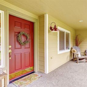 img 1 attached to 🔴 Zeyu Vintage Barn Light Set, 2 Pack Gooseneck Sconce Lights with Red Finish, Model 02A390-2 in Red