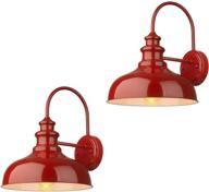 🔴 zeyu vintage barn light set, 2 pack gooseneck sconce lights with red finish, model 02a390-2 in red логотип