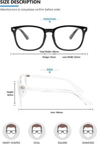 img 2 attached to Livho 2 Pack Blue Light Blocking Glasses for Women Men - Anti Eyestrain, UV Glare - Computer Reading, Gaming, TV, Phone Glasses (Light Black, Clear)