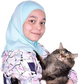 img 1 attached to 🧕 Шелковая история Handmade Nur Girls: Стильный и комфортный Амира хиджаб-платок для детей