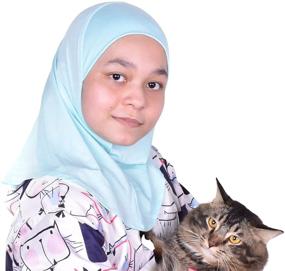 img 2 attached to 🧕 Шелковая история Handmade Nur Girls: Стильный и комфортный Амира хиджаб-платок для детей