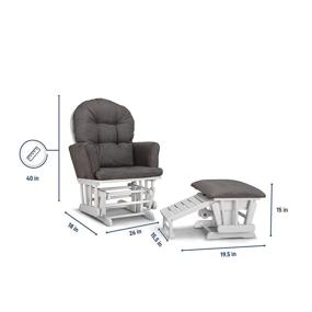 img 1 attached to 🪑 Graco Parker Glider and Nursing Ottoman: Stylish White/Gray Upholstered Comfort Rocking Chair with Easy-Clean Feature