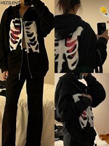 img 1 attached to Skeleton Portrait Oversized Cardigan Sweatshirt