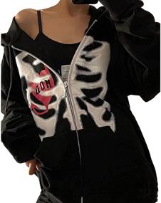 img 3 attached to Skeleton Portrait Oversized Cardigan Sweatshirt