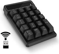wireless number pad: portable mini usb 2.4ghz financial accounting numeric keypad for excel data entry on laptop, pc, desktop, surface pro, notebook logo