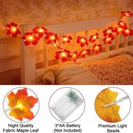 🍁 waterproof koishu fall maple leaves string lights - 10 ft, 20 led maple leaves lights battery operated for holiday halloween thanksgiving christmas party indoor outdoor garden decor логотип