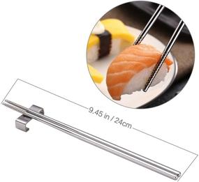 img 2 attached to 🍲 Devico Metal Chopsticks Set - 18/10 Stainless Steel, Reusable, Dishwasher Safe (5 Pairs)