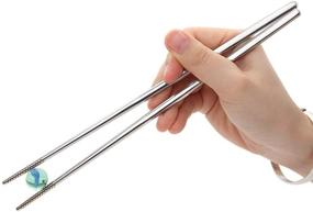 img 3 attached to 🍲 Devico Metal Chopsticks Set - 18/10 Stainless Steel, Reusable, Dishwasher Safe (5 Pairs)