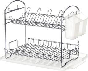 img 3 attached to 🍽️ Chrome 2-Tier Dish Rack with Drainboard by Simple Houseware: Enhance Your Kitchen Organization