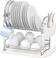 🍽️ chrome 2-tier dish rack with drainboard by simple houseware: enhance your kitchen organization логотип