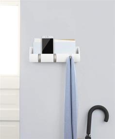img 3 attached to 📦 Umbra Cubby Mini Organizer – Hooks and Compartment for Keys, Phone, Chargers, Mail, and More, Compact Storage, White, 12-1/2 x 3-1/2 x 3-1/4 inches
