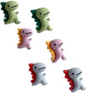 🦕 colorful cartoon dinosaur stud earrings - cute and lightweight accessories for women and girls logo