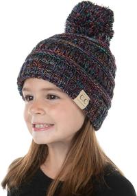 img 4 attached to 🧒 Funky Junque Exclusive Toddler Beanie: Warm Winter Kids Skull Cap with Pom Hat