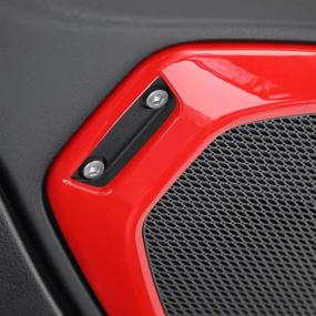 img 3 attached to Red RT-TCZ Top Speaker Audio Surround Trim Cover Ring Interior 🔊 Accessories for 2018-2020 Jeep Wrangler JL JLU & 2020 Jeep Gladiator JT