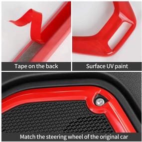 img 1 attached to Red RT-TCZ Top Speaker Audio Surround Trim Cover Ring Interior 🔊 Accessories for 2018-2020 Jeep Wrangler JL JLU & 2020 Jeep Gladiator JT