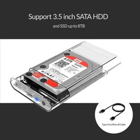 img 3 attached to 📁 ORICO 3.5inch Tool-Free Hard Drive Enclosure - Portable Transparent External Drive Enclosure for 2.5/3.5 SSD/HDD - Up to 18TB, 5Gbps Transfer Rate