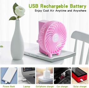 img 1 attached to 🌬️ Pigyanting Mini Personal Fan: USB Handheld Portable Recharge Fan - Clip-on, Cordless, Rechargeable - Ideal for Cooling, Travel, Office, Household (Pink)