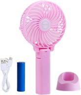 🌬️ pigyanting mini personal fan: usb handheld portable recharge fan - clip-on, cordless, rechargeable - ideal for cooling, travel, office, household (pink) logo