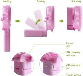 img 3 attached to 🌬️ Pigyanting Mini Personal Fan: USB Handheld Portable Recharge Fan - Clip-on, Cordless, Rechargeable - Ideal for Cooling, Travel, Office, Household (Pink)