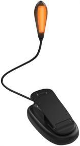 img 4 attached to 📚 USB Rechargeable LED Amber Book Light, Clip On Book Reading Light for Bed, Clamp Music Stand Lamp, 2 Brightness Levels and Blue Light Filter for Eye Protection, Ideal for Readers, Students, Kids