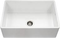 🛁 houzer ptg-4300 wh single bowl kitchen sink, 33", white - fireclay apron-front design logo