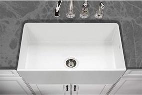 img 2 attached to 🛁 Houzer PTG-4300 WH Single Bowl Kitchen Sink, 33", White - Fireclay Apron-Front Design