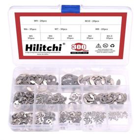 img 1 attached to 🔒 Hilitchi 304 Stainless Steel E-Clip Assortment Set – 300-Pcs External Retaining Rings for Efficient Retention