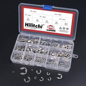 img 2 attached to 🔒 Hilitchi 304 Stainless Steel E-Clip Assortment Set – 300-Pcs External Retaining Rings for Efficient Retention