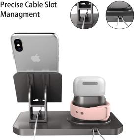 img 1 attached to Fingic 4 In 1 Charging Stand For Apple Watch (5/4/3/2/1) Portable Audio & Video