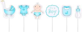img 1 attached to 👶 Baby Shower Cupcake Toppers Set of 48 - It's a Boy Theme | Cake Decorations for Kids Party in Blue