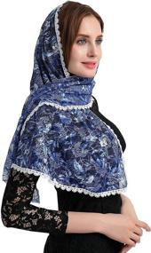 img 4 attached to Exquisite Chapel Catholic Mantilla Church Headwrap: The Perfect Women's Accessory for Special Occasions