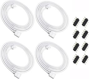 img 4 attached to 🔌 Nelyeqwo 4 Pack 2M 6.5ft RGB LED Strip Extension Cable Kit with 8 Pack 4 Male Pin Connector - Ideal for 5050 3528 RGB LED Strip Lights (6.56ft)