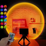 🌈 naswei sunset lamp projection: usb sunrise led rainbow night light – 16 rgb color changing, 360 rotation music remote for christmas decoration and party room decor логотип