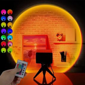 img 4 attached to 🌈 Naswei Sunset Lamp Projection: USB Sunrise LED Rainbow Night Light – 16 RGB Color Changing, 360 Rotation Music Remote for Christmas Decoration and Party Room Decor