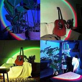 img 1 attached to 🌈 Naswei Sunset Lamp Projection: USB Sunrise LED Rainbow Night Light – 16 RGB Color Changing, 360 Rotation Music Remote for Christmas Decoration and Party Room Decor