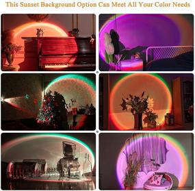 img 3 attached to 🌈 Naswei Sunset Lamp Projection: USB Sunrise LED Rainbow Night Light – 16 RGB Color Changing, 360 Rotation Music Remote for Christmas Decoration and Party Room Decor