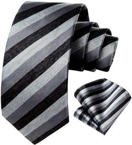 img 4 attached to HISDERN Classic Necktie Handkerchief Pocket Men's Accessories