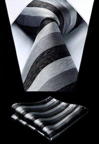 img 3 attached to HISDERN Classic Necktie Handkerchief Pocket Men's Accessories