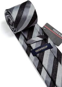 img 1 attached to HISDERN Classic Necktie Handkerchief Pocket Men's Accessories
