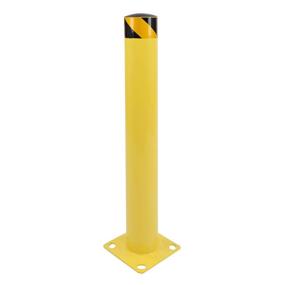 img 3 attached to 🚧 BISupply Yellow Safety Bollard Post - 36 x 4.5 Inches Steel Parking Barrier for Garage or Parking Lot, Single Pack