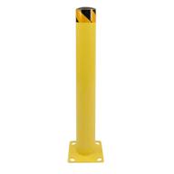 🚧 bisupply yellow safety bollard post - 36 x 4.5 inches steel parking barrier for garage or parking lot, single pack logo