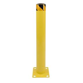 img 4 attached to 🚧 BISupply Yellow Safety Bollard Post - 36 x 4.5 Inches Steel Parking Barrier for Garage or Parking Lot, Single Pack