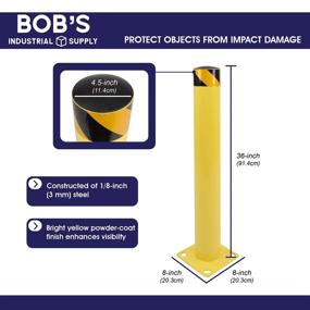 img 1 attached to 🚧 BISupply Yellow Safety Bollard Post - 36 x 4.5 Inches Steel Parking Barrier for Garage or Parking Lot, Single Pack