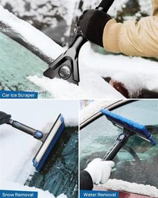 img 1 attached to 🚗 JOYTUTUS 47″ Car Snow Brush: Extendable Foam Brush with Squeegee & Ice Scraper for Efficient Auto Snow Removal | Includes Detachable Scraper Brush & Durable Gloves
