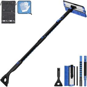 img 4 attached to 🚗 JOYTUTUS 47″ Car Snow Brush: Extendable Foam Brush with Squeegee & Ice Scraper for Efficient Auto Snow Removal | Includes Detachable Scraper Brush & Durable Gloves