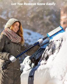 img 2 attached to 🚗 JOYTUTUS 47″ Car Snow Brush: Extendable Foam Brush with Squeegee & Ice Scraper for Efficient Auto Snow Removal | Includes Detachable Scraper Brush & Durable Gloves