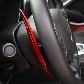 img 1 attached to 2 шт. Красные насадки на рулевое колесо с переключателем DSG для Chevy Chevrolet Camaro 2016-2022, C7 Corvette 2015-2019 от HIGH FLYING.