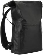 black waterproof backpack with ipx8 floating dry bag: keep gear dry for kayaking, boating, rafting, fishing, swimming, beach - includes waterproof phone case логотип