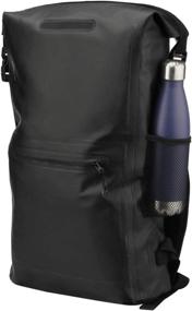 img 3 attached to Black Waterproof Backpack with IPX8 Floating Dry Bag: Keep Gear Dry for Kayaking, Boating, Rafting, Fishing, Swimming, Beach - Includes Waterproof Phone Case