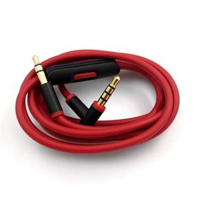 img 1 attached to Black Red Replacement Audio Cable Cord Wire for Beats Headphones Studio Solo Pro Detox Wireless Mixr Executive Pill with In-Line Mic and Control